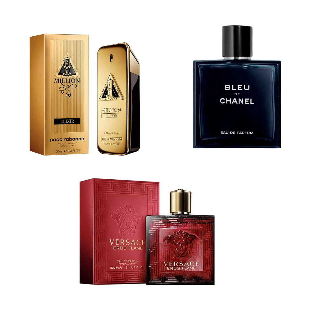 BLEU DE CHANEL+MILLIONELIXIR+EROS FLAME